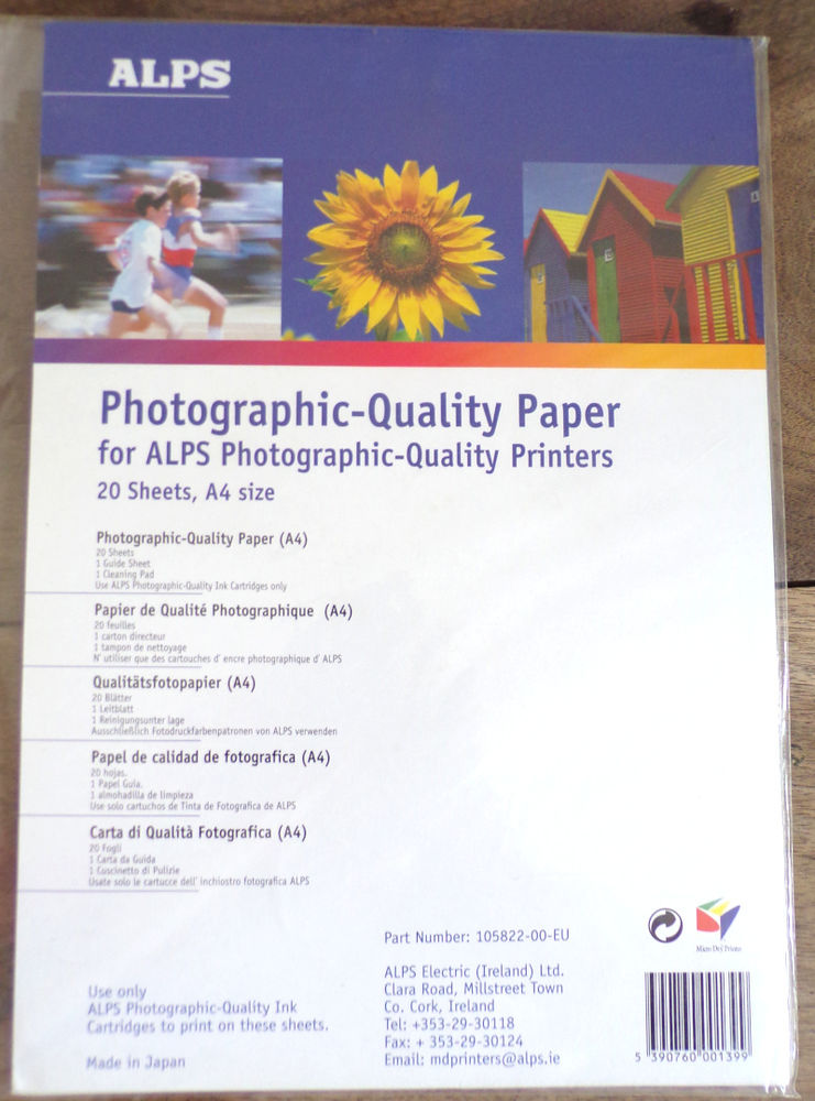 Alps papier de qualité photographique format A4 21X29,7 20 f 15 Laval (53)