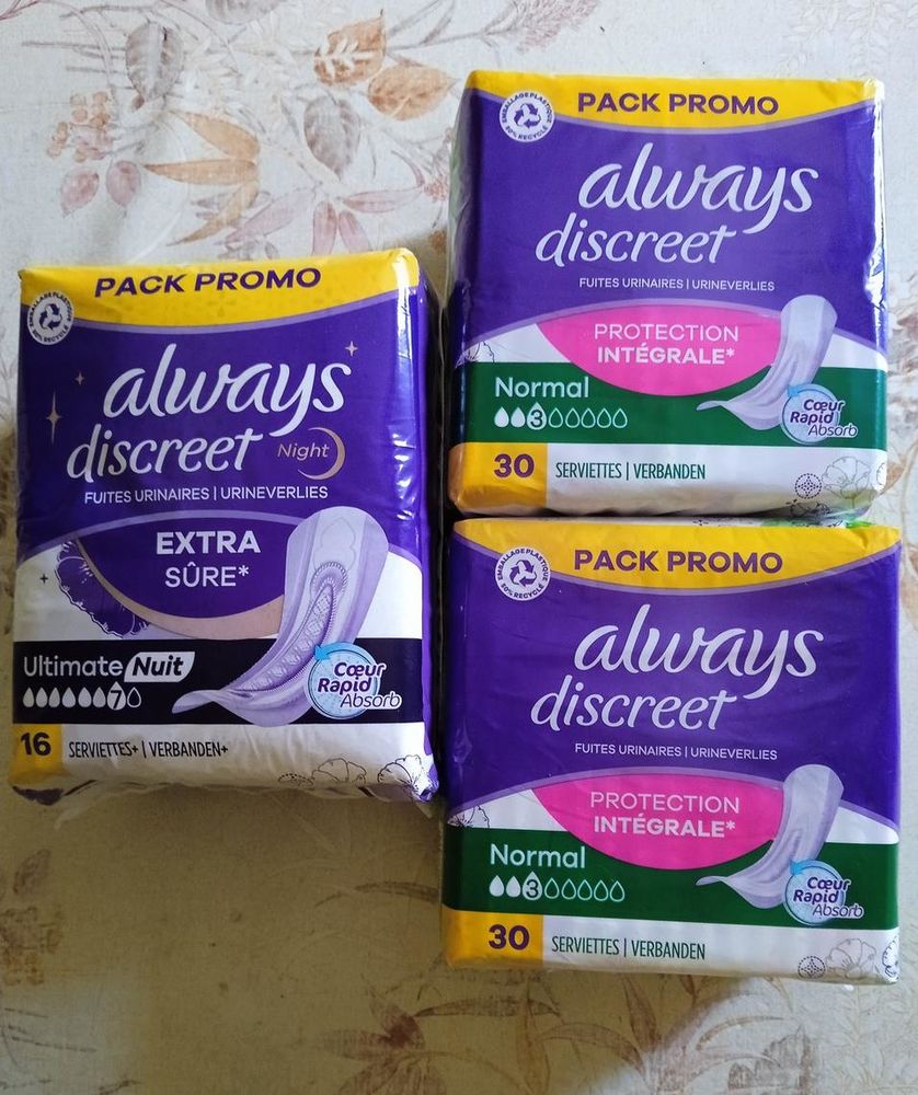 Always Discreet Normal + Night, serviettes fuites urinaires 10 Aubin (12)