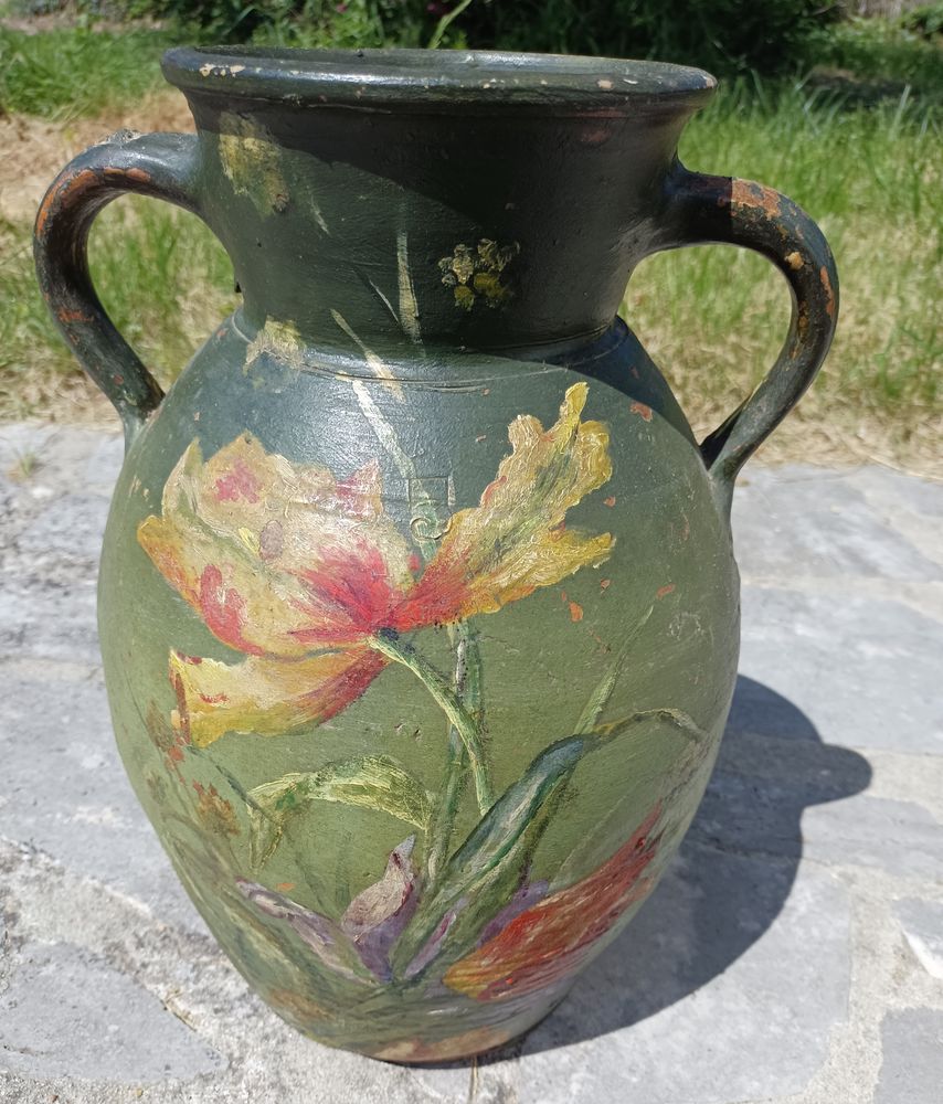 Amphore en terre cuite - D�cor floral 240 Clohars-Carno�t (29)