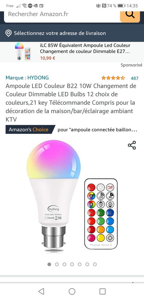 Ampoule LED couleur 12 couleur au choix Télécommande  5 Narbonne (11)