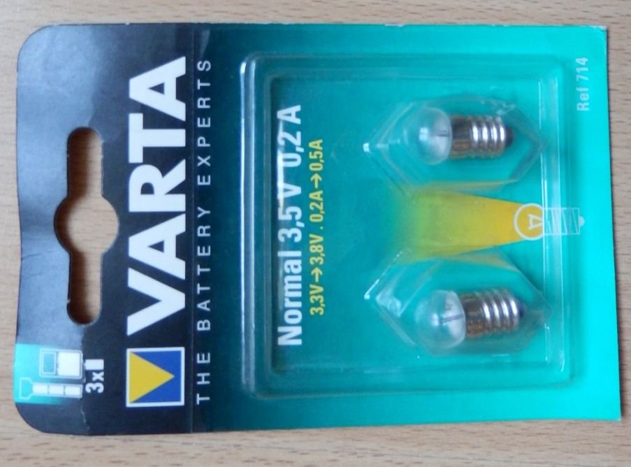 Ampoules à vis VARTA 3,5 V 0,2 A : NEUVE emballées 1 Évry (91)