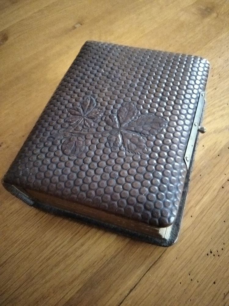 Ancien album photos en cuir 50 Nevers (58)