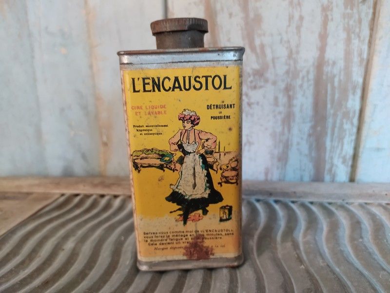 Ancien Bidon Publicitaire Cire L''Encaustol D�but XX�me 
1 Loches (37)