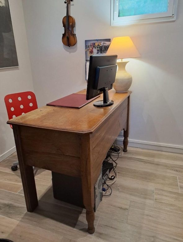 Ancien bureau en bois de ch�ne 90 Mont�limar (26)