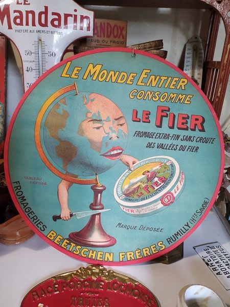 Ancien Carton Publicitaire Fromage Vall�es du Fier Savoie 80 Loches (37)