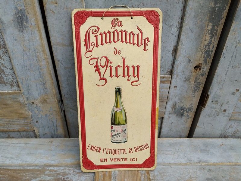Ancien Carton Publicitaire Limonade de Vichy Bellegarde Ain 0 Loches (37)