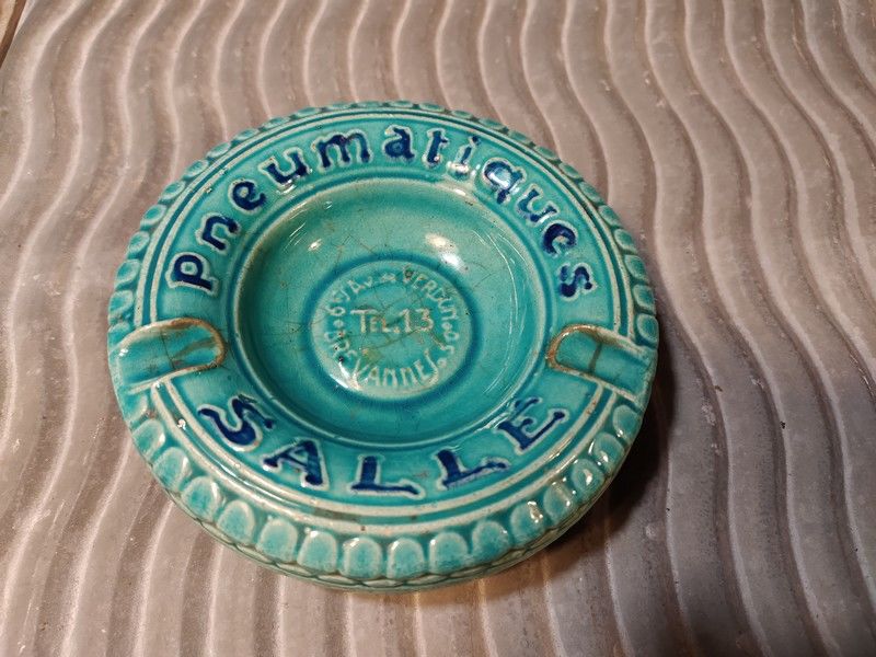 Ancien Cendrier Publicitaire Pneumatiques Sall� Automobile 60 Loches (37)