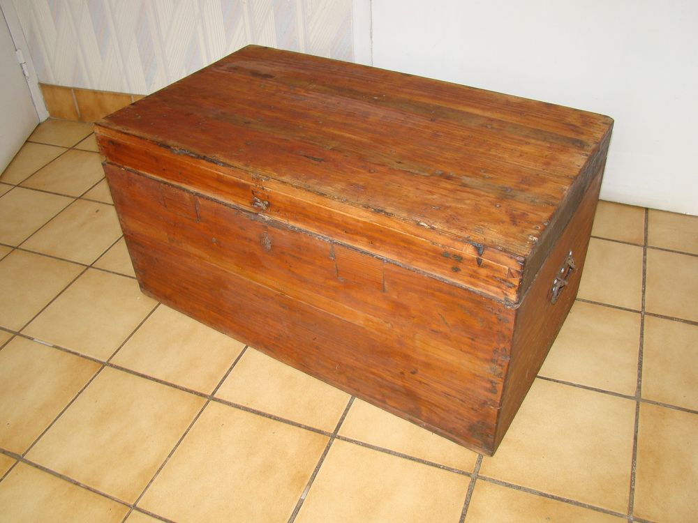 Ancien coffre / malle de voyage en bois - Ann�es 1900 200 Gargenville (78)
