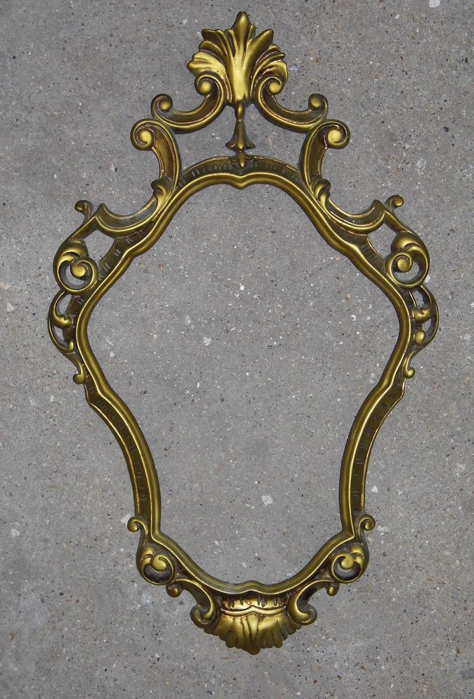 Ancien grand cadre de miroir baroque 75 x 46 cm glace vintage 45 Petite Synthe (59)