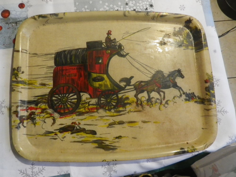 ANCIEN GRAND PLATEAU VINTAGE DECOR MALLE POSTE 15 Bubry (56)