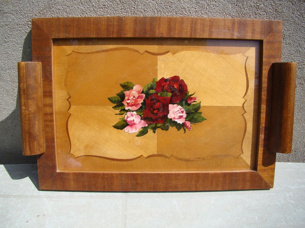 Ancien grand plateau de service - Ann�es 1920 50 Gargenville (78)