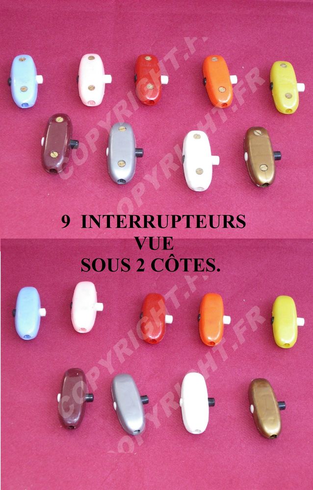 ANCIEN INTERRUPTEUR ART D�CO LOFT ATELIER COULEUR DIVERS 6 Sergines (89)