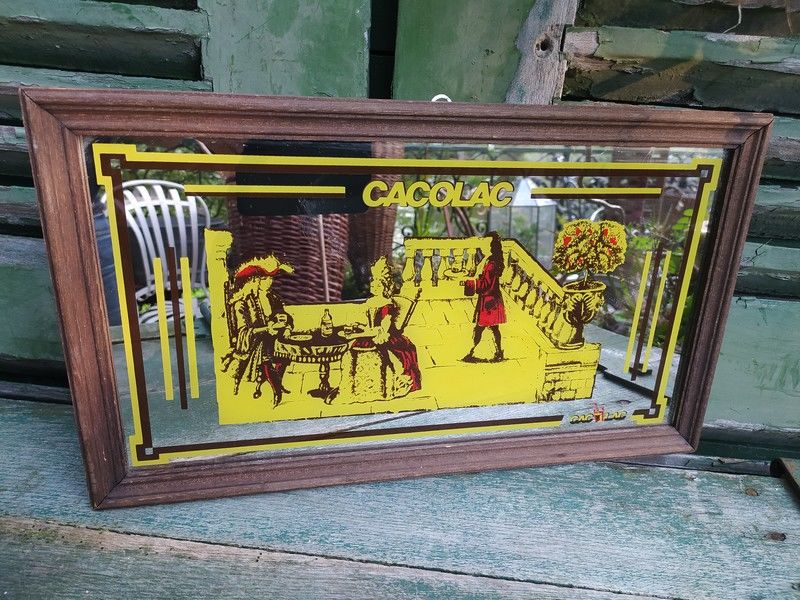Ancien Miroir de Bar Publicitaire Cacolac Vintage / Boisson 30 Loches (37)