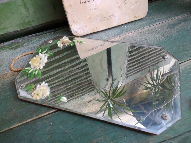 Ancien Miroir Rectangulaire � Pans Coup�s Vintage 45 Loches (37)
