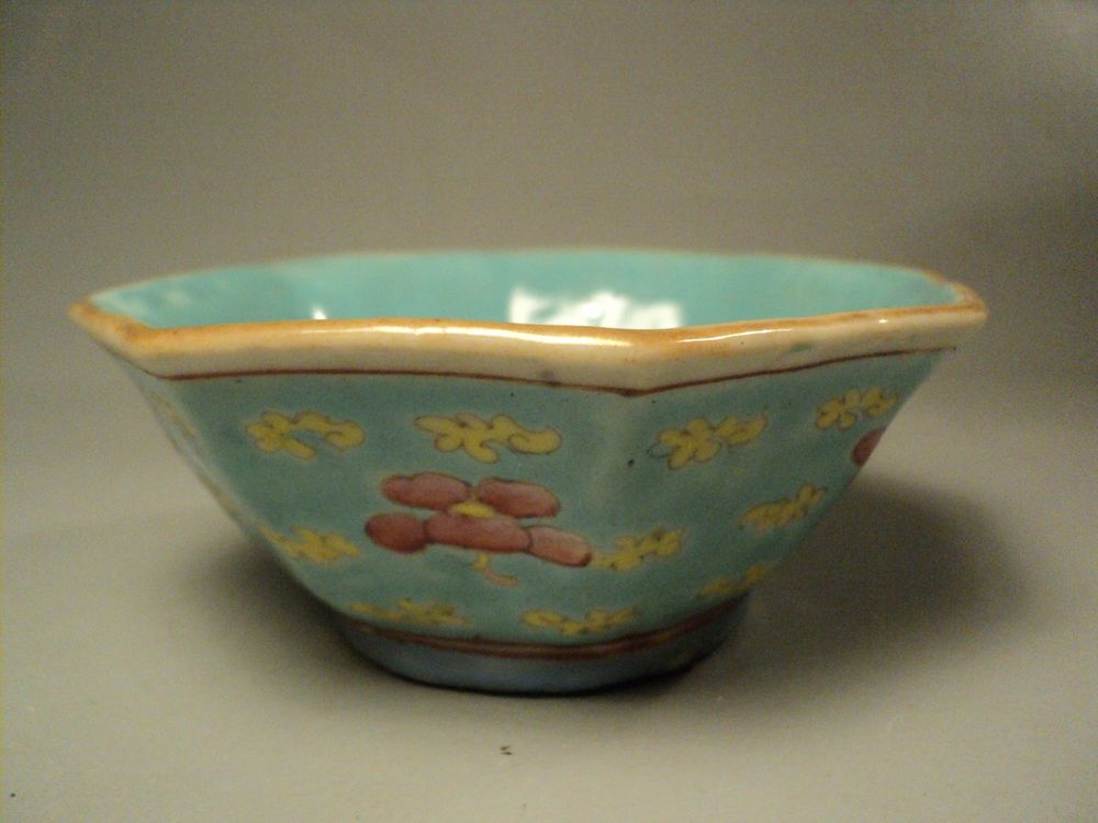 Ancien Petit Bol Coupe Chinoise Porcelaine Chine  70 Loches (37)