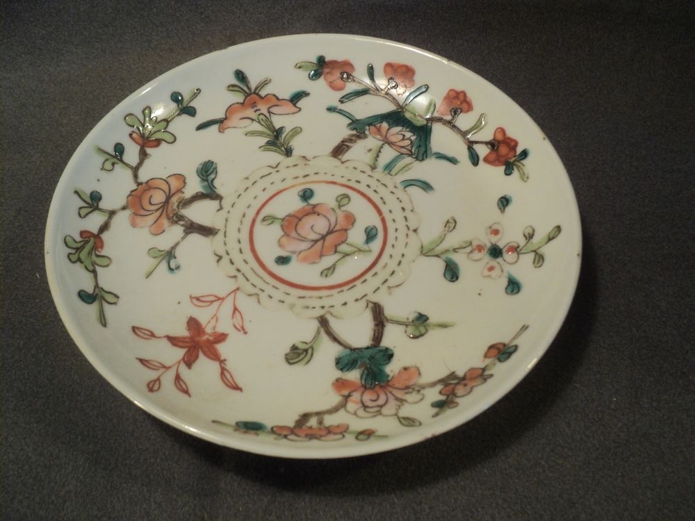 Ancien Plat Chinois Porcelaine Chine Chinese Porcelain Marks 80 Loches (37)