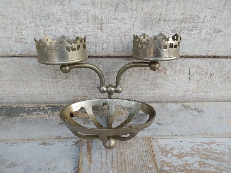 Ancien Porte Savon et Verre Laiton Nickel� Salle de Bain 49 Loches (37)