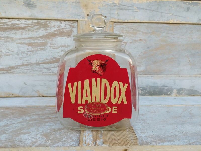 Ancien Pot Publicitaire Bouillon Cube Viandox Produit Liebig 140 Loches (37)