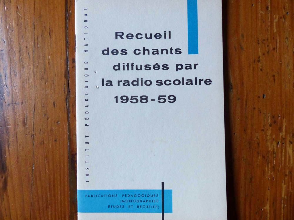 Ancien recueil de chants scolaires 1959 8 Strasbourg (67)