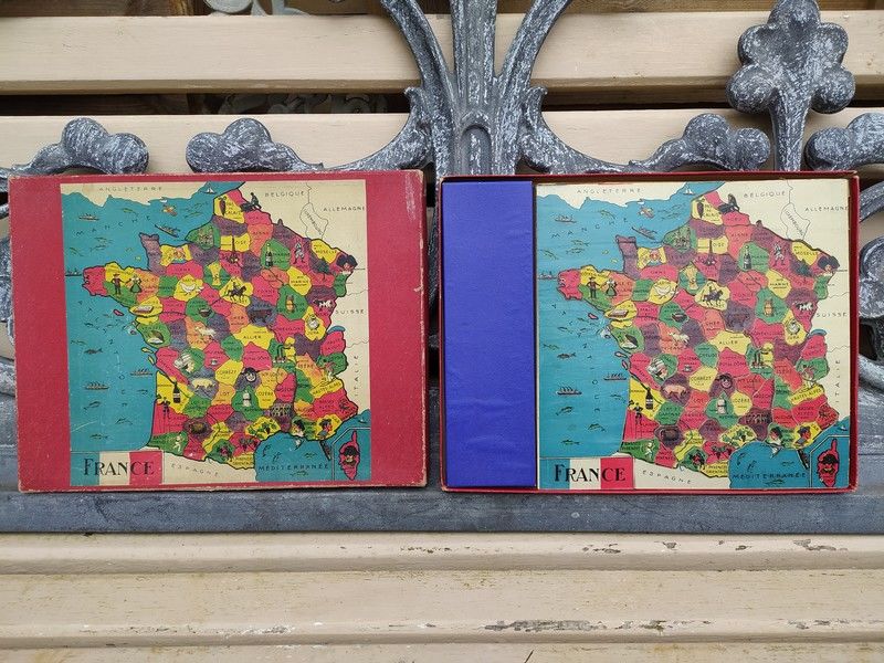 Ancien Jeu de Soci�t� Puzzle Carte de France 70 Loches (37)