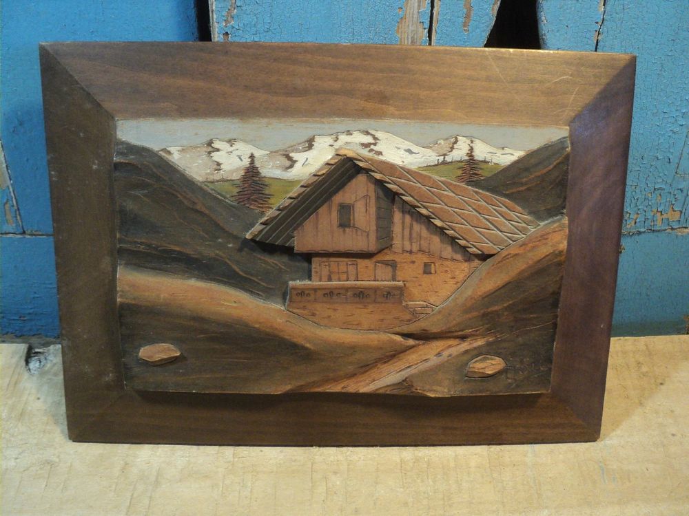 Ancien Tableau Bois Sculpt� Le Mont D'or  1950 25 Jougne (25)