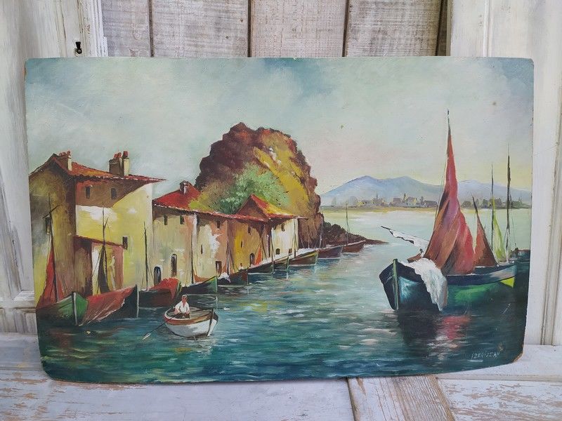 Ancien Tableau Marine P�cheurs Sign� L. Benizeau
70 Loches (37)