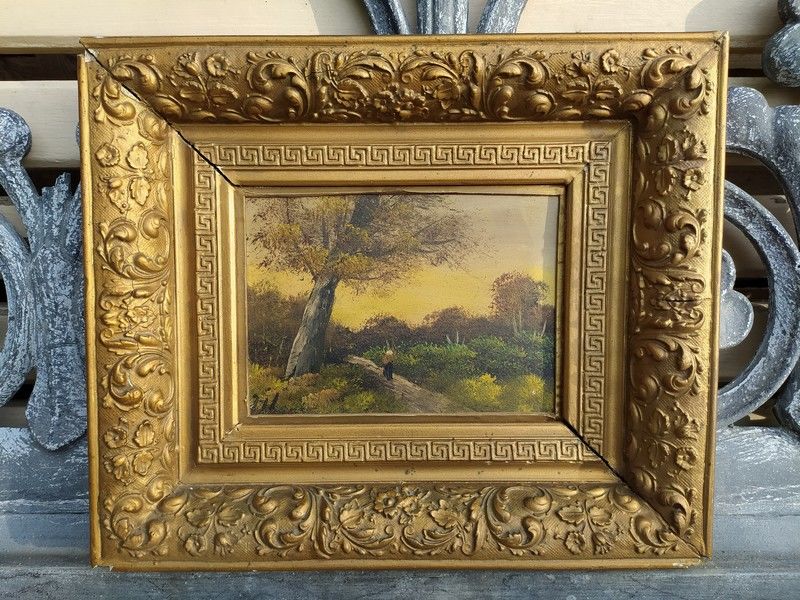 Ancien Tableau Paysage �cole de Barbizon Sign� Jil 70 Loches (37)