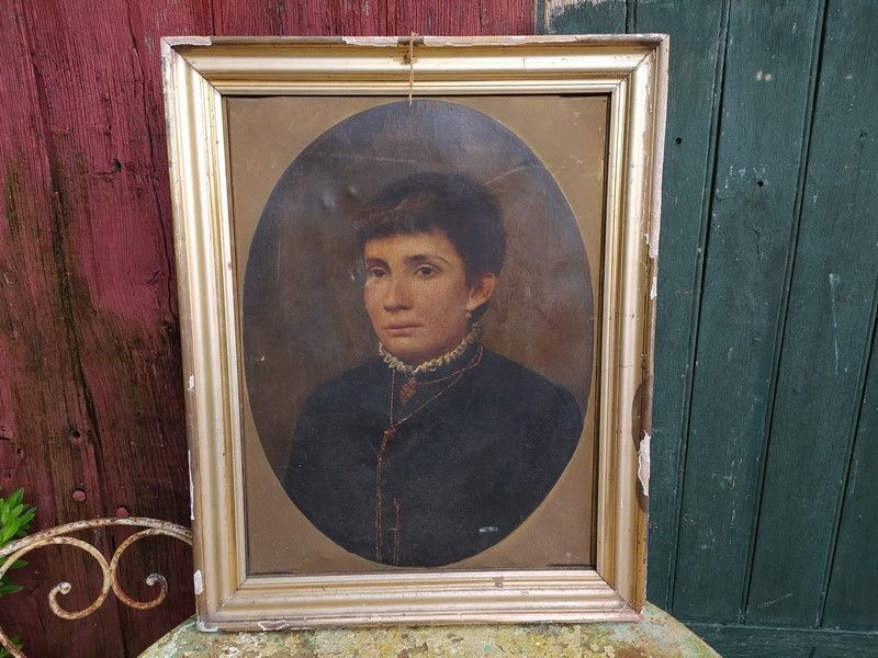 Ancien Tableau Portrait F�minin XIX�me 
140 Loches (37)
