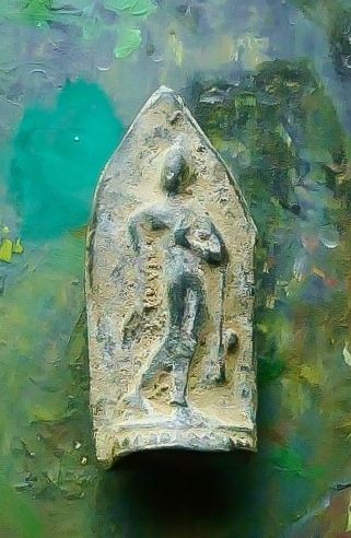 Ancien talisman Bouddhiste en bronze (Birmanie) 30 Montargis (45)