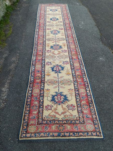 Ancien Tapis Afghan Kazak Laine Fait Main. 250 Loches (37)