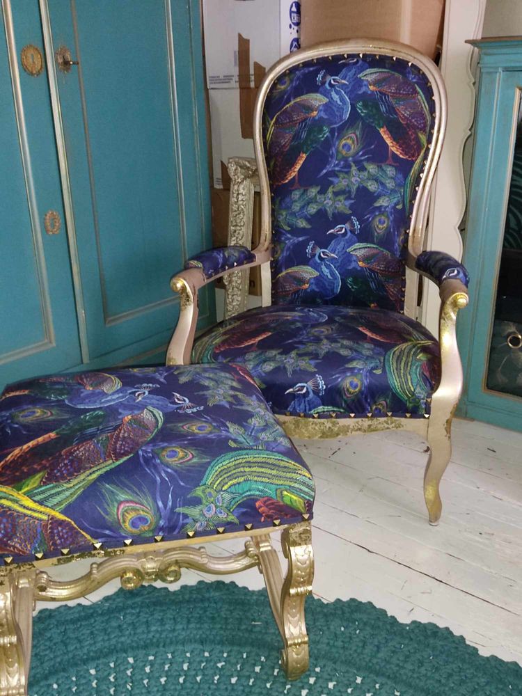 ancien voltaire retapiss� avec son repose pieds 450 Charny (77)