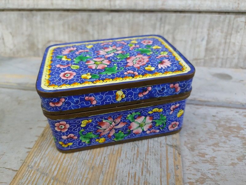 Ancienne Boite �mail Chine Canton XIX�me Chinese Enamel 1 Loches (37)