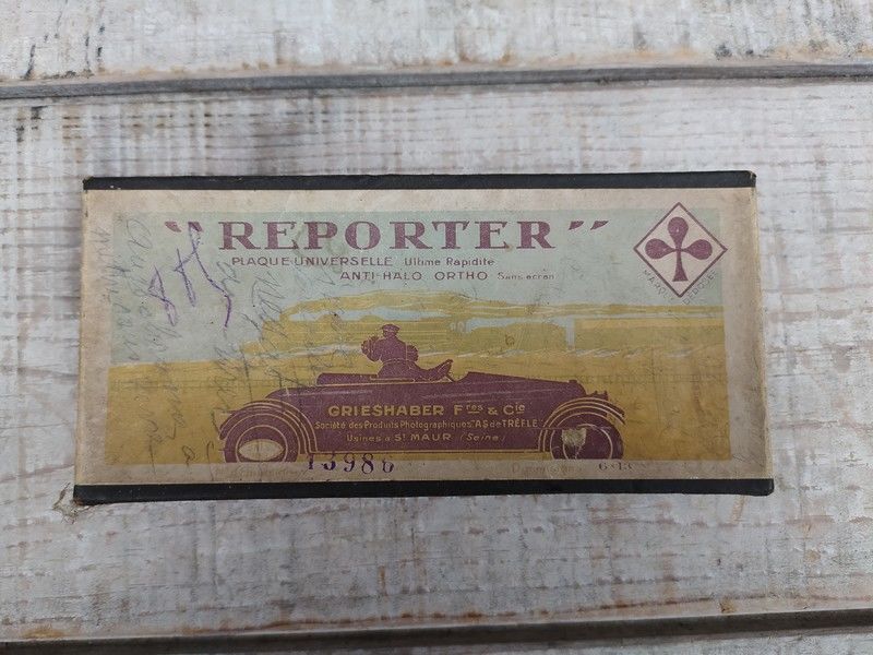 Ancienne Boite de Plaques Photo Reporter Automobile 22 Loches (37)
