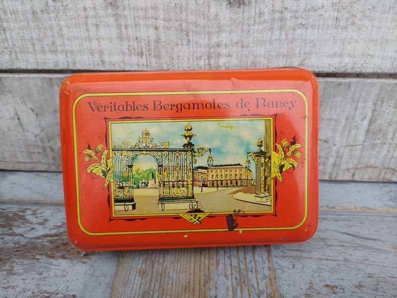 Ancienne Boite Publicitaire Bergamotes de Nancy 22 Loches (37)