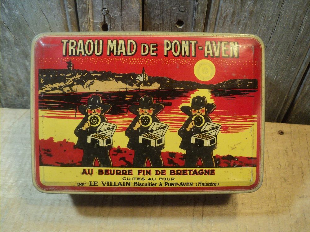 Ancienne Boite Publicitaire Biscuits Bretons Pont Aven 35 Loches (37)