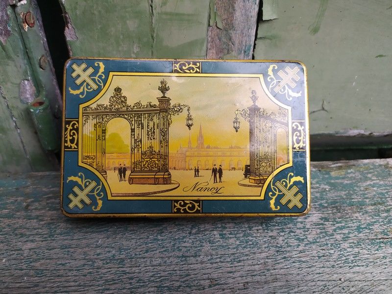 Ancienne Boite Publicitaire Bergamotes  Nancy Maison Louyot 25 Loches (37)