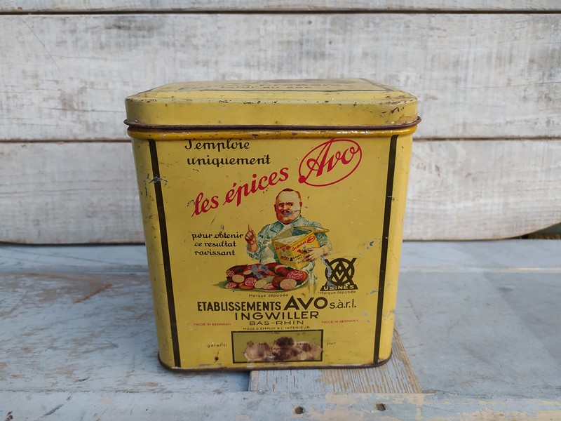 Ancienne Boite Publicitaire �pices AVO Cuisine Cuisinier 39 Loches (37)