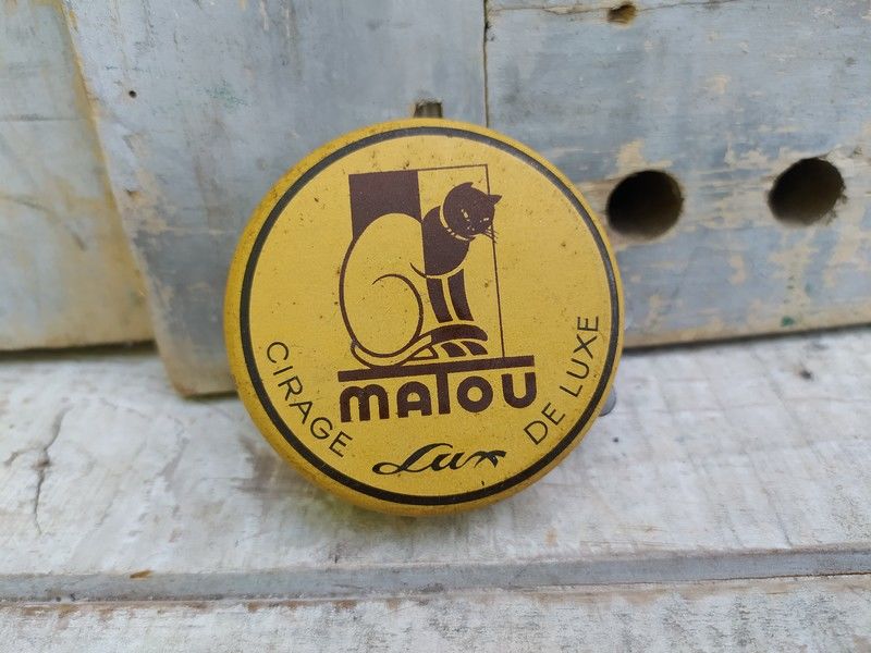 Ancienne Boite Publicitaire Cirage Matou  29 Loches (37)