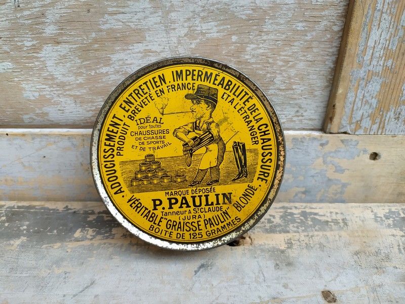 Ancienne Boite Publicitaire Cirage Paulin 125gr 22 Loches (37)