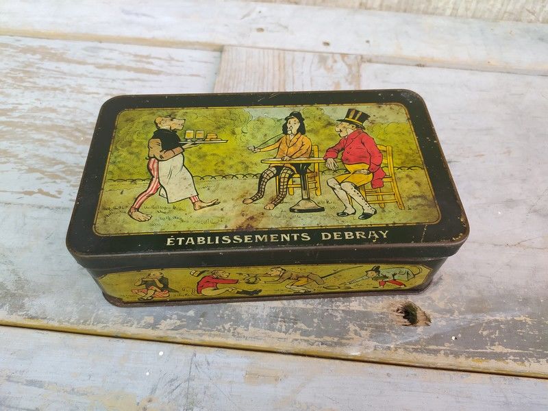 Ancienne boîte en tôle lithographiée Hollande établissements