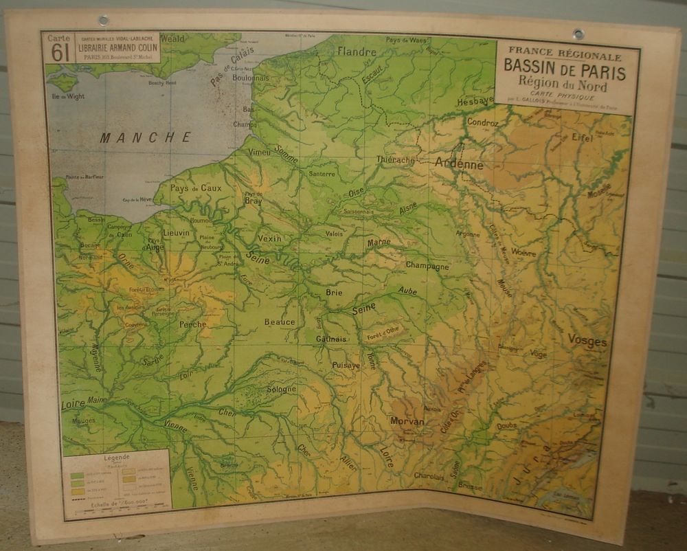 ancienne carte g�ographique d' �cole 40 Masseube (32)
