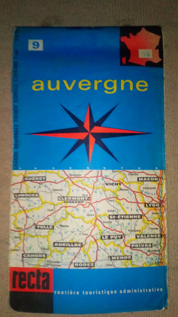 Ancienne Carte Touristique d'Auvergne RECTA 10 Battrans (70)