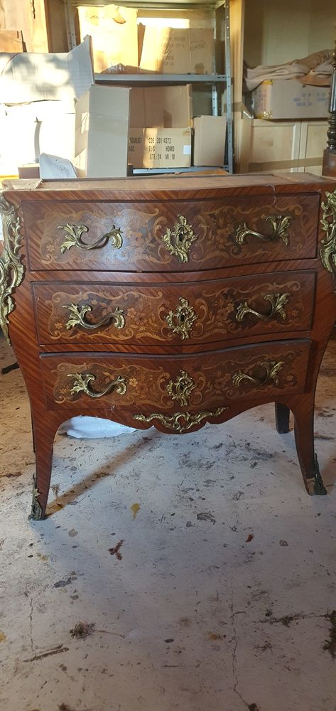Ancienne commode bois et marbre rose 1000 Montmeyran (26)