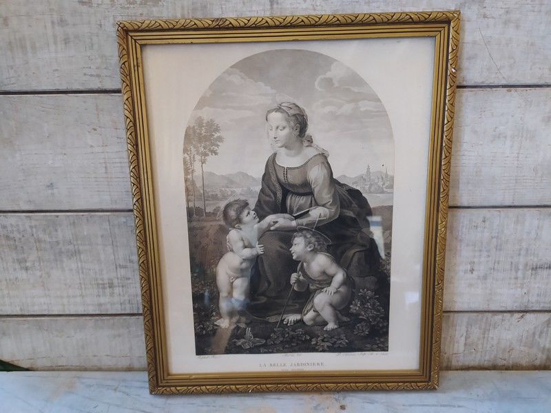 Ancienne Gravure   La Belle Jardini�re   d'apr�s Rapha�l 80 Loches (37)