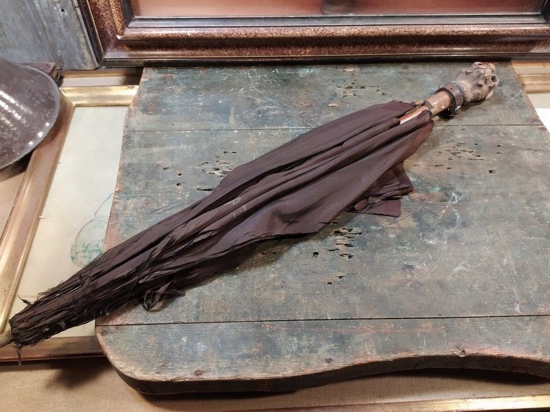 Ancienne Ombrelle XIX�me T�te de Chien Foret Noire 45 Loches (37)