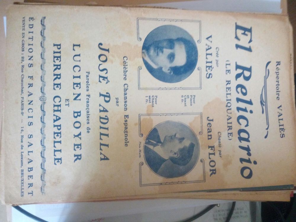 ANCIENNE PARTITION REPERTOIRE VALIES EL RELICARIO 100 Levainville (28)