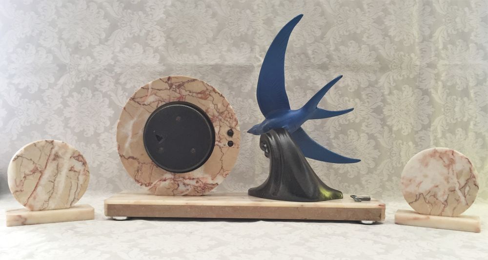 ANCIENNE PENDULE HORLOGE MECANIQUE �POQUE ART D�CO 1930 Tbe 179 Marseille 11 (13)