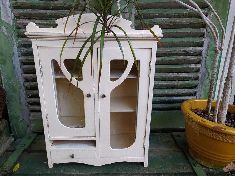 Ancienne Petite Armoire Vitrine Art Nouveau 1 Loches (37)