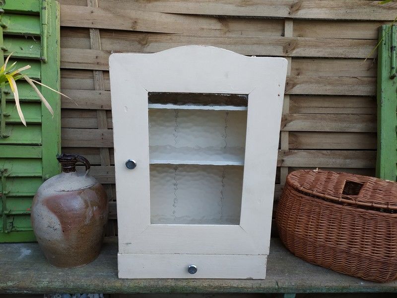 Ancienne Petite Armoire de Toilette Vitr�e Vintage 65 Loches (37)
