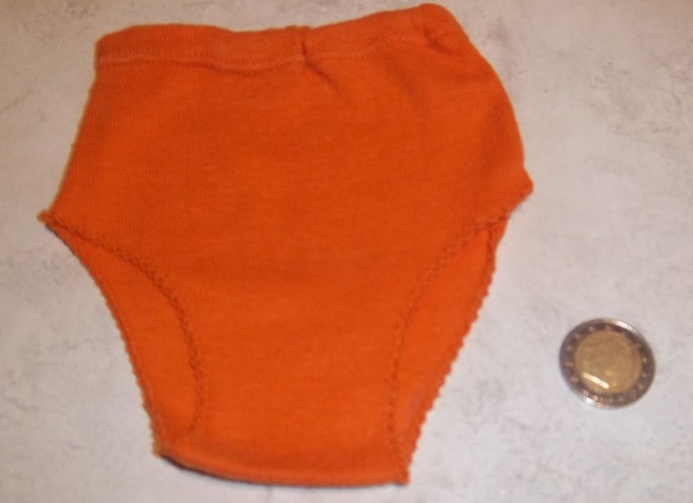 Ancienne Petite culotte orange pour poup�e 2 Colombier-Fontaine (25)